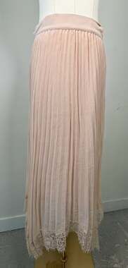 The Kooples Paris Pleated Lace Trim Midi Skirt Size T.3